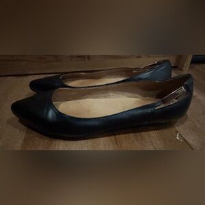 Aldo leather pointed Ballet Flats cut out metal office party Y2K black low 7